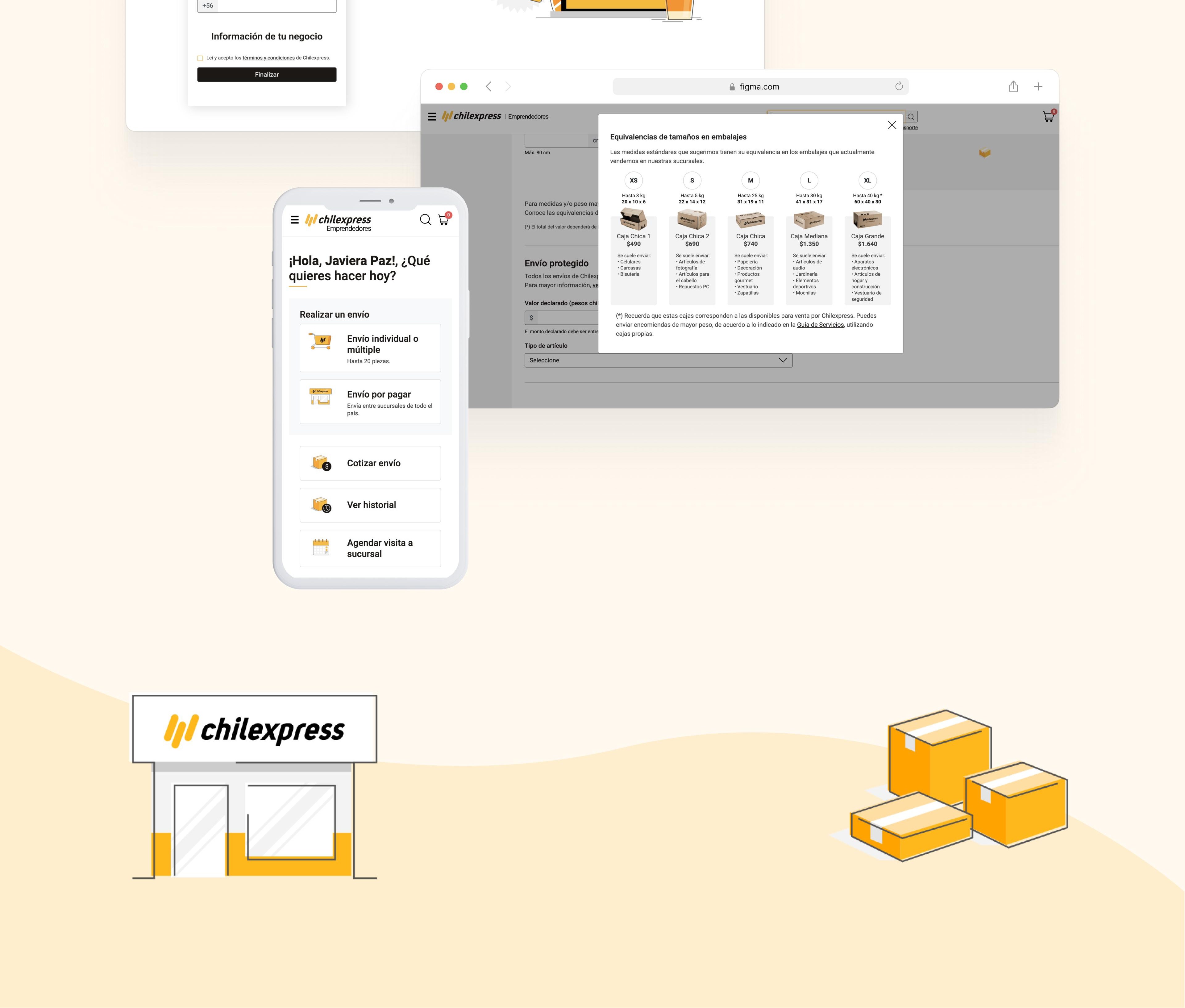 MVP de la web app para emprendedores de Chilexpress